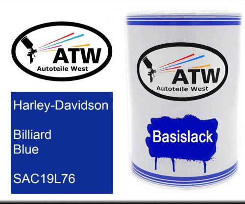 Harley-Davidson, Billiard Blue, SAC19L76: 500ml Lackdose, von ATW Autoteile West.